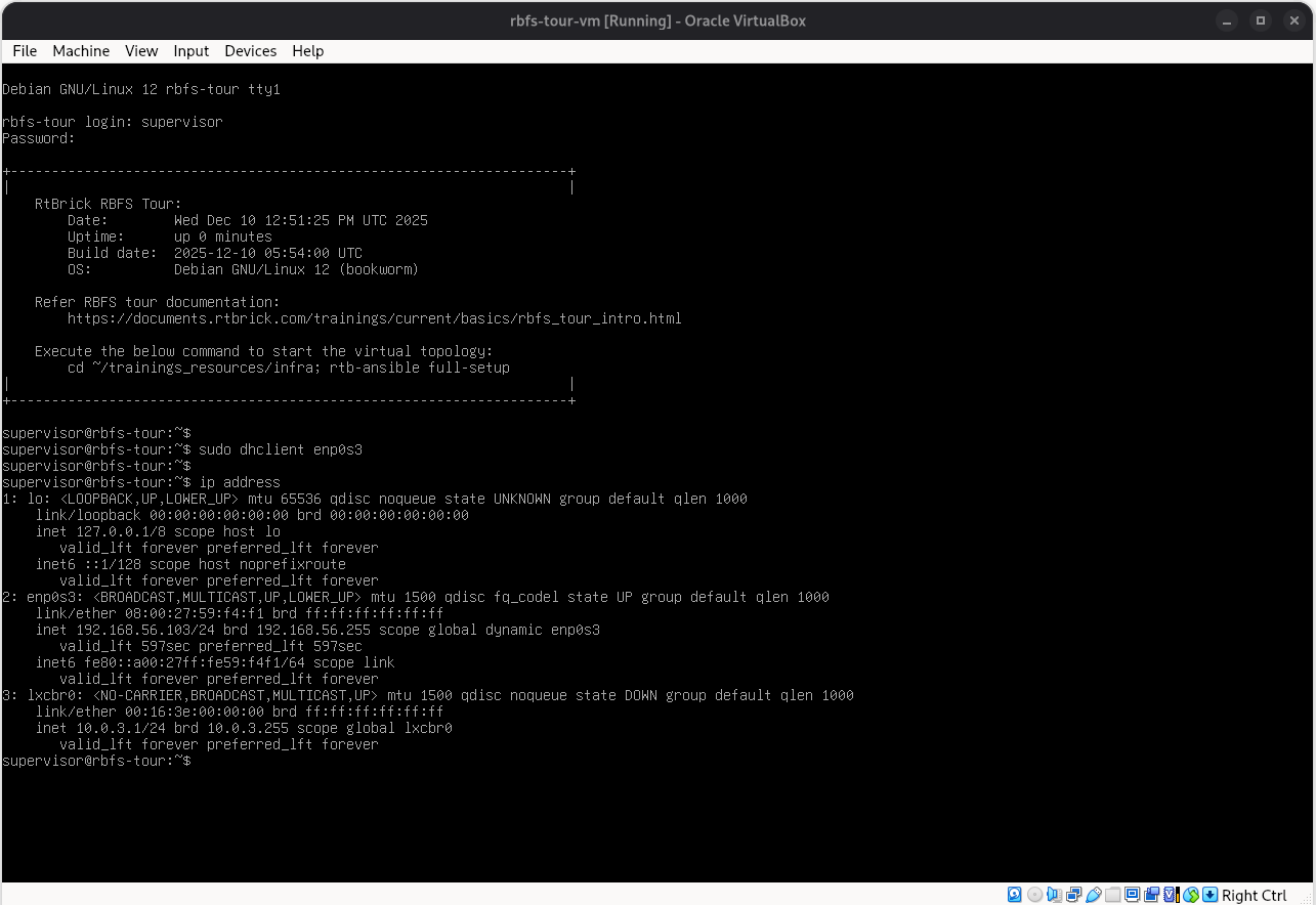 virtualbox vm login